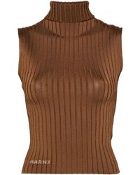 Marni - High-Neck Ribbed Top - Lyst