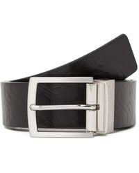 KARL LAGERFELD - Monogram Leather Reversible Belt - Lyst