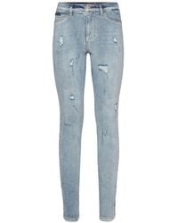 Philipp Plein - Vaqueros Pitillo Con Efecto Envejecido - Lyst