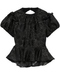 Parlor - Blouse Met Bloemjacquard En Peplum Afwerking - Lyst