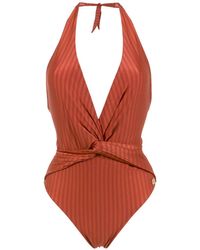 Brigitte Bardot Aline halter neck swimsuit - Rosso
