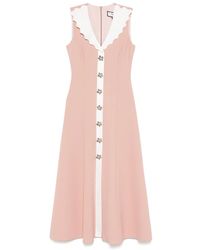 Nissa - Robe Mi-Longue À Col Festonné - Lyst