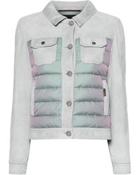 Moorer - Petunia Quilted-panel Leather Jacket - Lyst