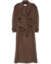 GIUSEPPE DI MORABITO - Crystal-Embellishment Double-Breasted Trench Coat - Lyst