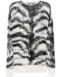 Stella McCartney - Tiger-Pattern Open-Knit Jumper - Lyst