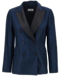 Alberto Biani - Double-Breasted Peak-Lapels Blazer - Lyst