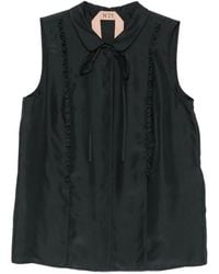 N°21 - Ruffle-Trimmed Sleeveless Shirt - Lyst