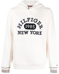 Tommy Hilfiger - Embroidered-Logo Cotton Hoodie - Lyst