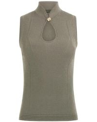 Guess - Ribbed-Knit Keyhole Top - Lyst