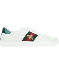 Gucci - Ace Sneakers Mit Besatz Aus Wasserschlangenleder Und Stickerei - Lyst