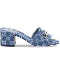 Gucci - Denim Slides - Lyst