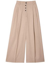 Paul Smith - Sand Pinstripe Wide Leg Trousers - Lyst