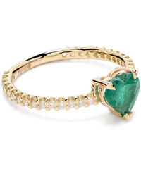 SHAY - 18kt Yellow Gold Zambian Emerald And Diamond Pinky Ring - Lyst