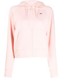 Lacoste - Sudadera con capucha y parche del logo - Lyst