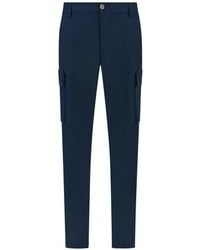 Paul & Shark - Pantalon Droit Lucca En Laine Vierge À Poches Cargo - Lyst