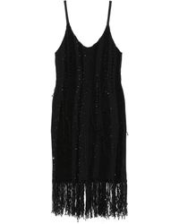 Roberto Collina - Robe Courte À Franges - Lyst