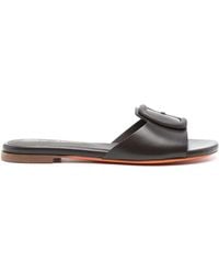 Santoni - Pantoletten Mit Zierschnalle - Lyst