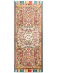 Etro - Cashmere, Silk And Wool Scarf With Paisley Foliage Motif - Lyst
