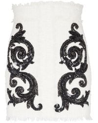 Balmain - Baroque Tweed Rok - Lyst