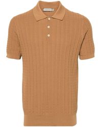 Canali - Patterned-jacquard Cotton Polo Shirt - Lyst