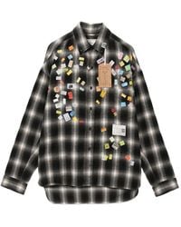 Maison Mihara Yasuhiro - Price-Sticker Printed Check Shirt - Lyst