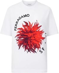 Ferragamo - Graphic-Print Crew-Neck T-Shirt - Lyst