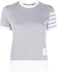 Thom Browne - 4-bar Striped Knitted Top - Lyst