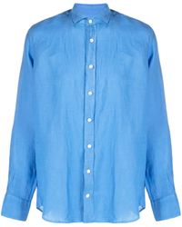 Hackett - Logo-Embroidered Linen Shirt - Lyst