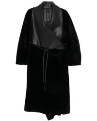 Blancha - Leather-Panelled Shearling Coat - Lyst