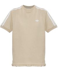 adidas - Ruffle-Trim Striped-Sleeve T-Shirt - Lyst