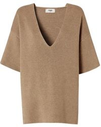 Fendi - Embroidered V-Neck Top - Lyst
