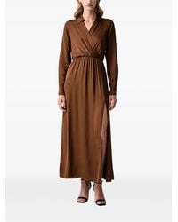 Fracomina - Wrap-Style Slit-Detail Maxi Dress - Lyst
