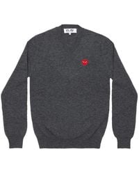 COMME DES GARÇONS PLAY - Rhinestone-Embellished V-Neck Sweater - Lyst