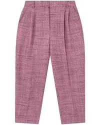 Stella McCartney - Pleated Cropped Wool Trousers - Lyst
