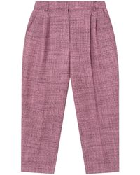 Stella McCartney - Pleated Cropped Wool Trousers - Lyst