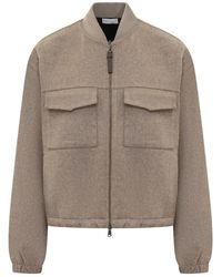 Brunello Cucinelli - Wool Bomber Jacket - Lyst