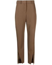 Balmain - Broeken ,Bruin ,Wol Hw Split Gdp Pants - Lyst