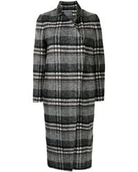 Lorena Antoniazzi - Wrap-style Check Single-breasted Coat - Lyst