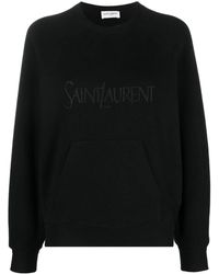 Saint Laurent - Sweater Met Geborduurd Logo - Lyst