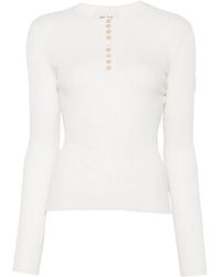 Soft Goat - Ribbed-Knit Henley Top - Lyst