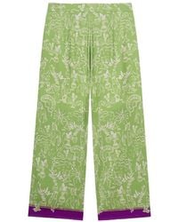 Shanghai Tang - Mulberry Silk Palazzo Pants - Lyst