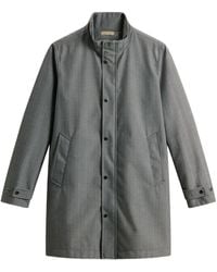 Woolrich - Mantel mit Fischgrätenmuster - Lyst