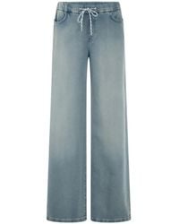 Marc Cain - Drawstring-Waist Wide-Leg Jeans - Lyst
