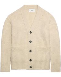 Ami Paris - V-Neck Rib-Knit Cardigan - Lyst