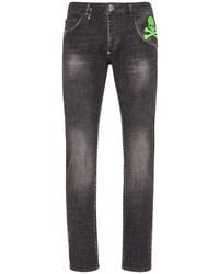 Philipp Plein - Vaqueros Rectos Con Estampado Skull - Lyst