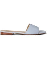 Ralph Lauren - Everley Logo-Embroidered Leather Sandals - Lyst