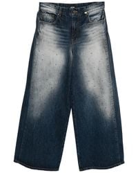 we11done - Rhinestone Straight-Leg Jeans - Lyst