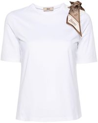 Herno - T-Shirt mit Schaldetail - Lyst