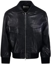 DUNST - Zip-Up Panelled Leather Jacket - Lyst