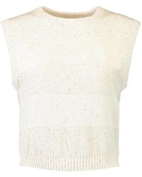 Brunello Cucinelli - Striped Cotton Top - Lyst